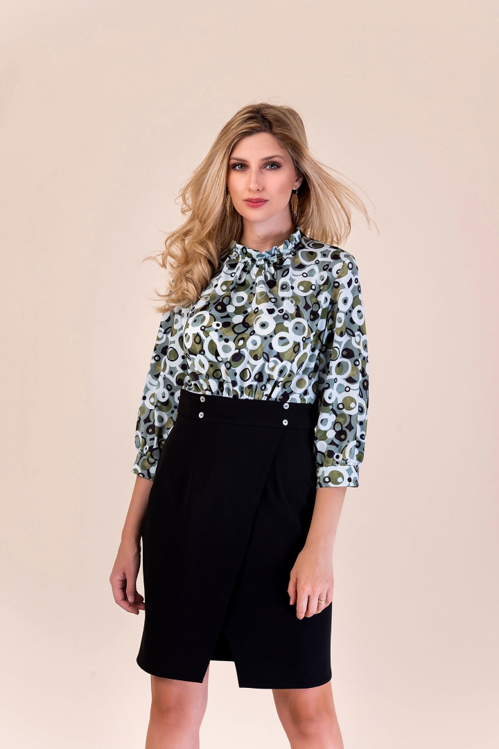 Imagine Rochie Hermione neagra cu verde