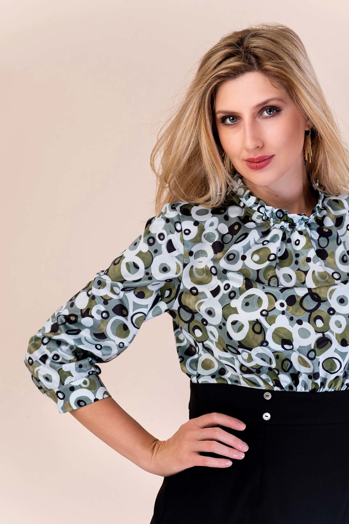 Imagine Rochie Hermione neagra cu verde