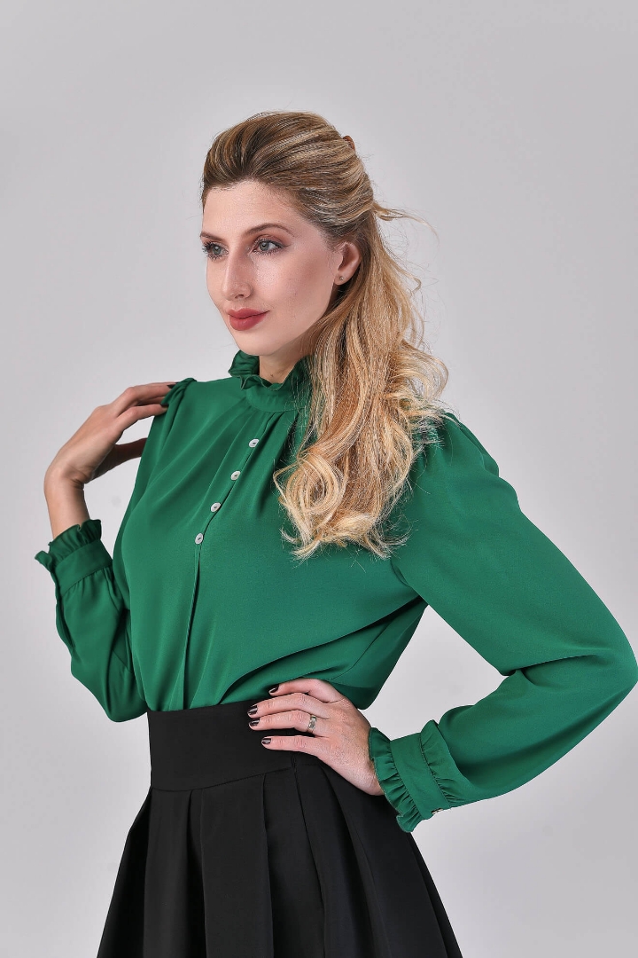 Imagine Bluza Crina din voal verde