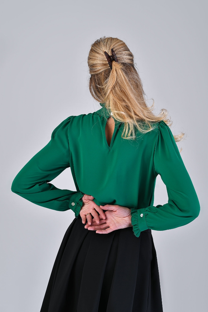 Imagine Bluza Crina din voal verde