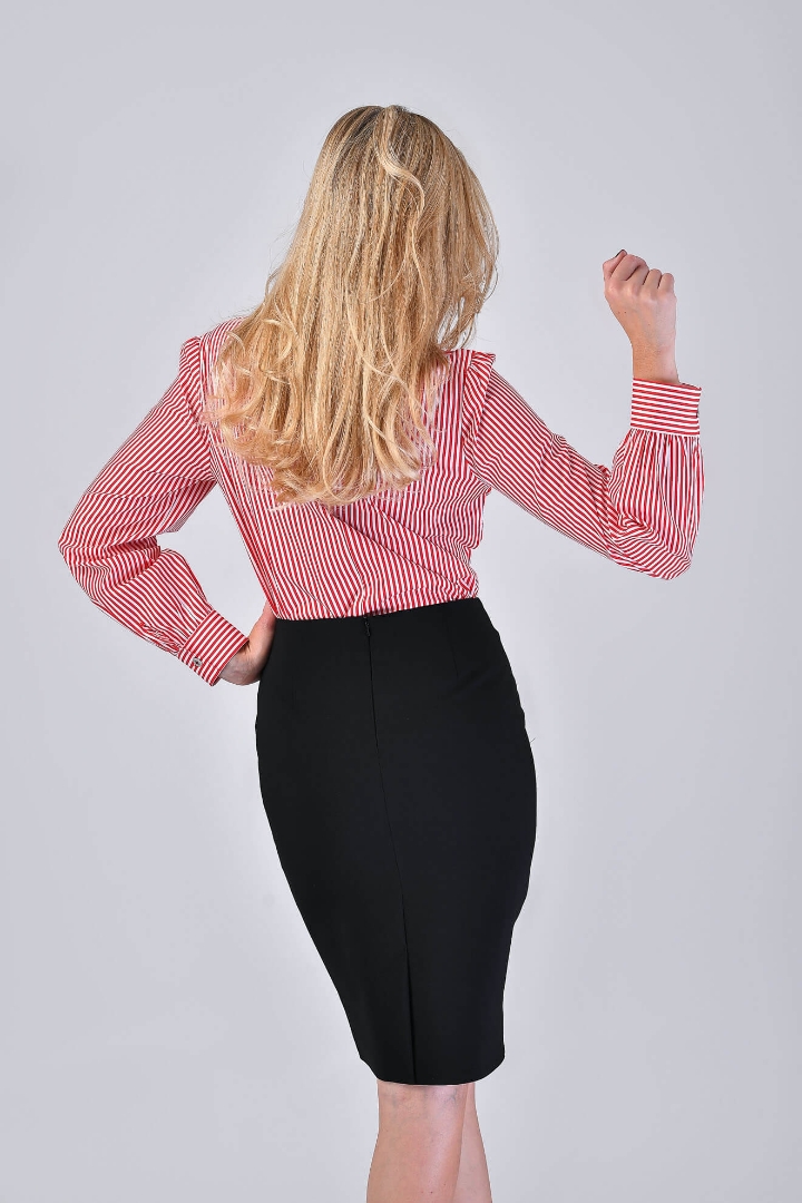 Imagine Bluza Delia cu dungi de culoare rosie