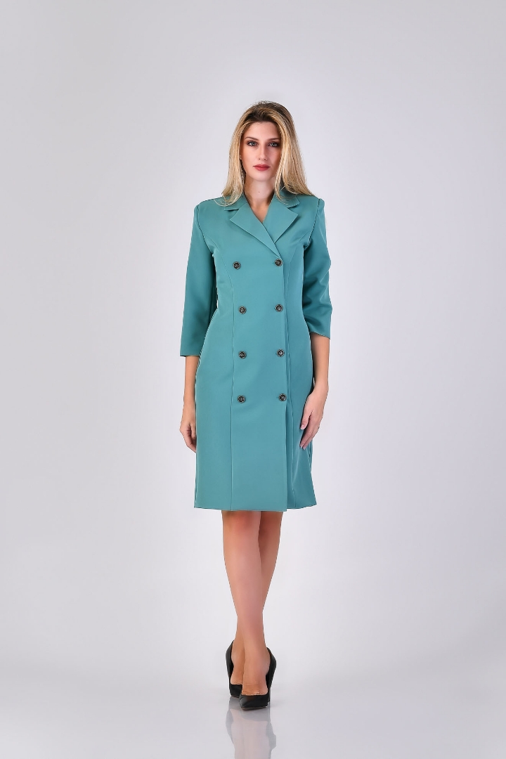 Imagine Rochia Emy tip sacou turcoaz