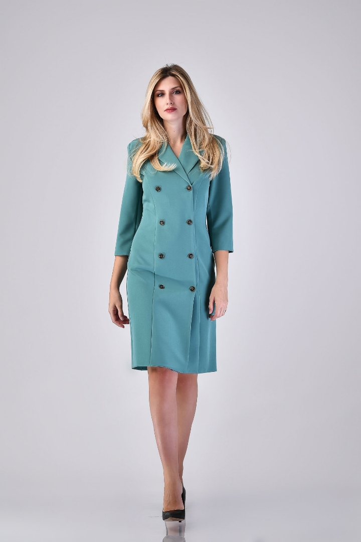 Imagine Rochia Emy tip sacou turcoaz