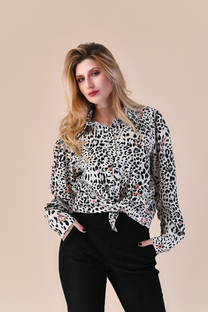 Imagine Bluza Cecilia alb/negru animal print