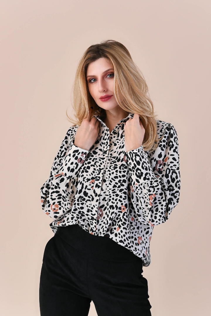 Imagine Bluza Cecilia alb/negru animal print