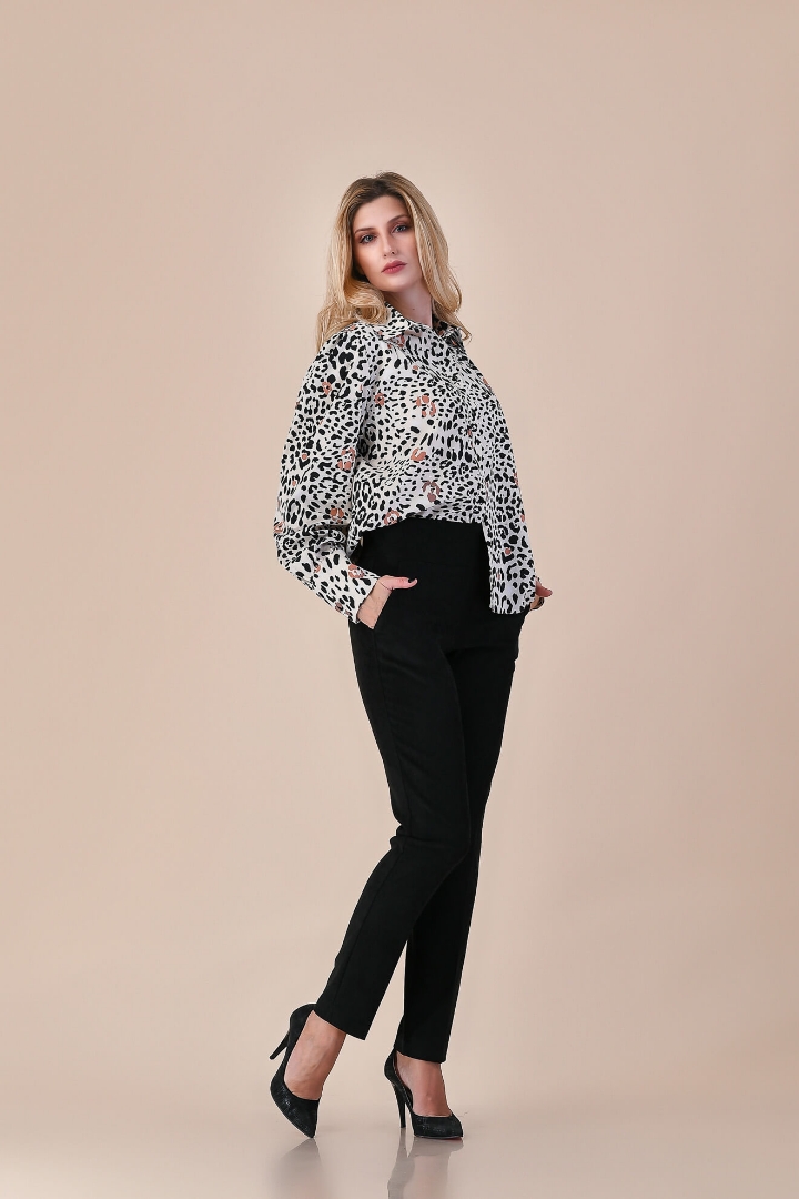 Imagine Bluza Cecilia alb/negru animal print