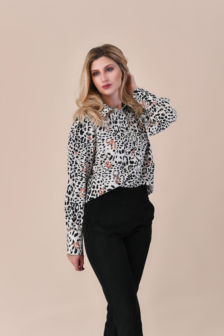 Imagine Bluza Cecilia alb/negru animal print