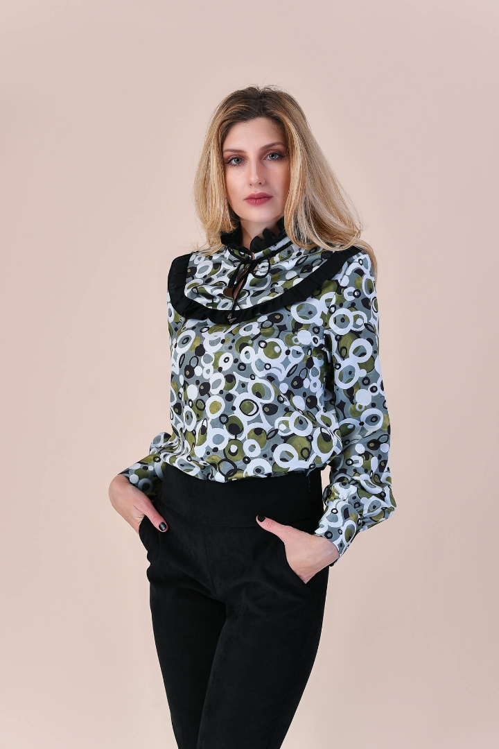 Imagine Bluza Ruby cu imprimeu verde fistic