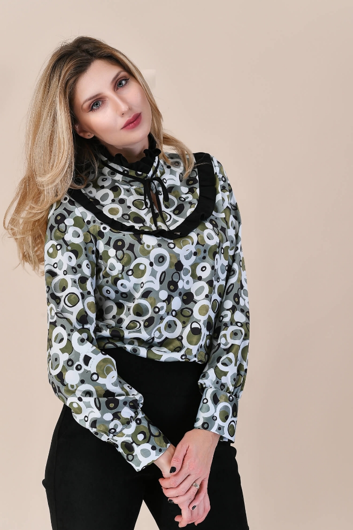 Imagine Bluza Ruby cu imprimeu verde fistic