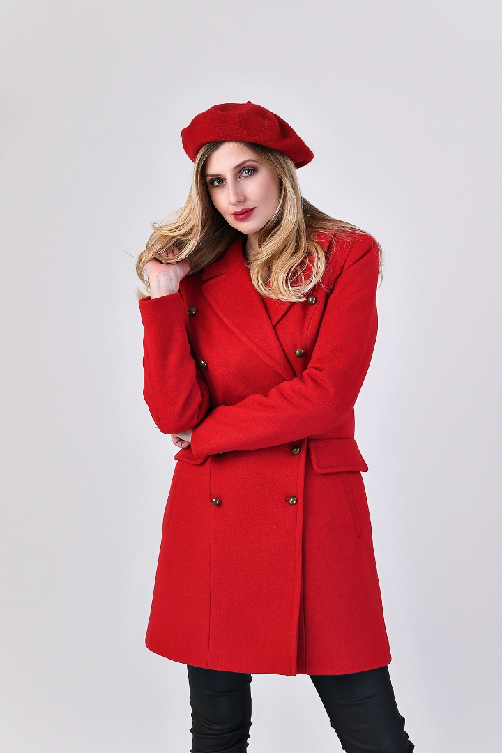 Imagine Palton Camelia rosu