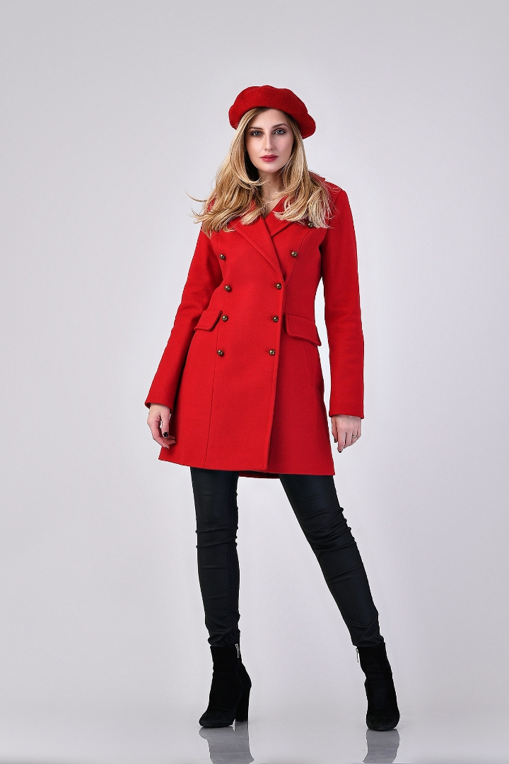 Imagine Palton Camelia rosu