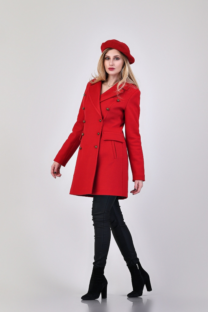 Imagine Palton Camelia rosu