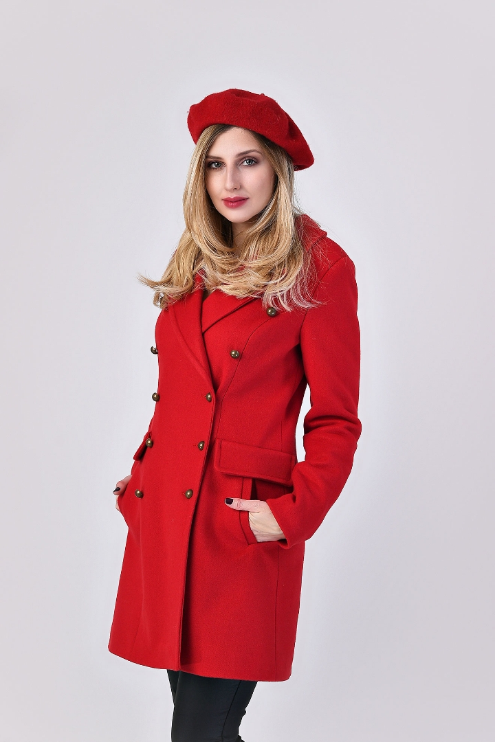 Imagine Palton Camelia rosu