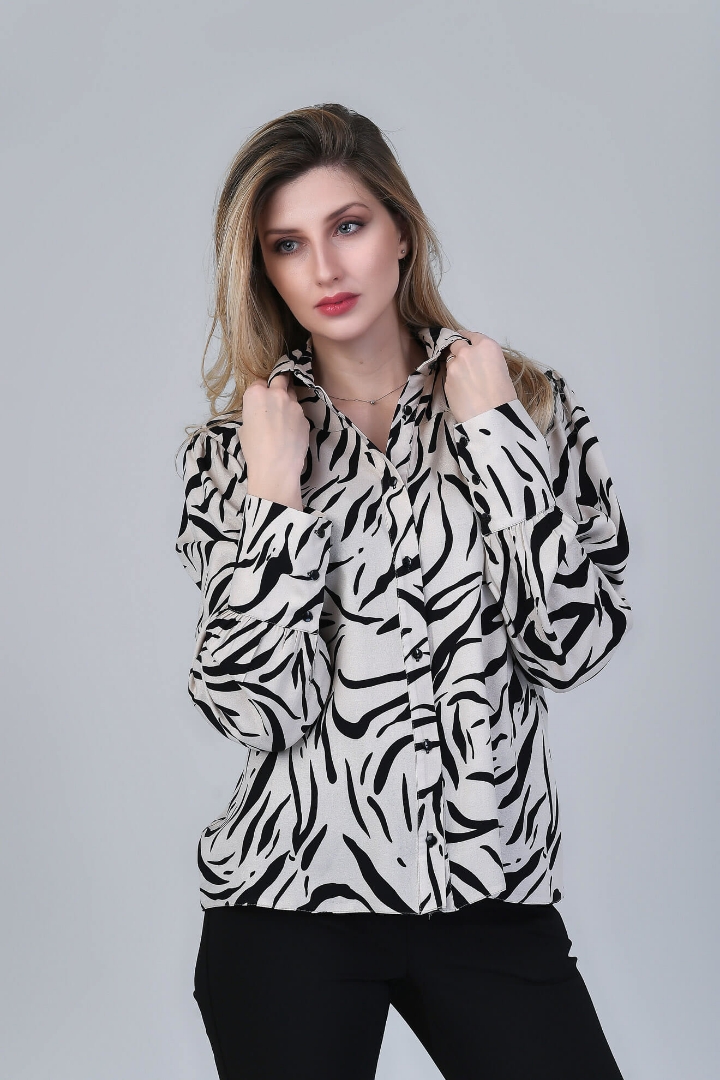 Imagine Bluza Cecilia alb negru