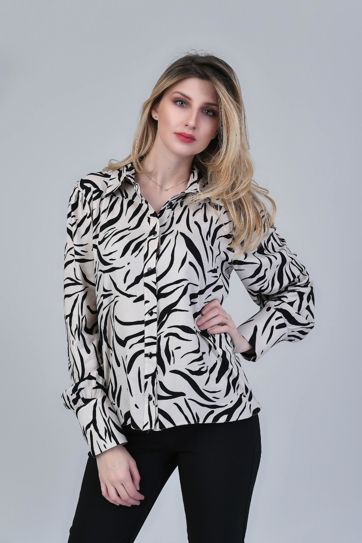 Imagine Bluza Cecilia alb negru