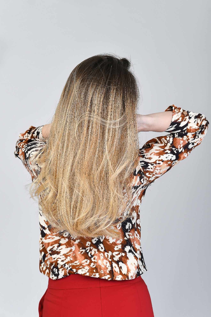 Imagine Bluza Gabriela cu imprimeu bej negru