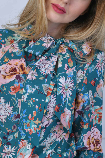 Imagine Bluza Gabriela verde cu imprimeu floral