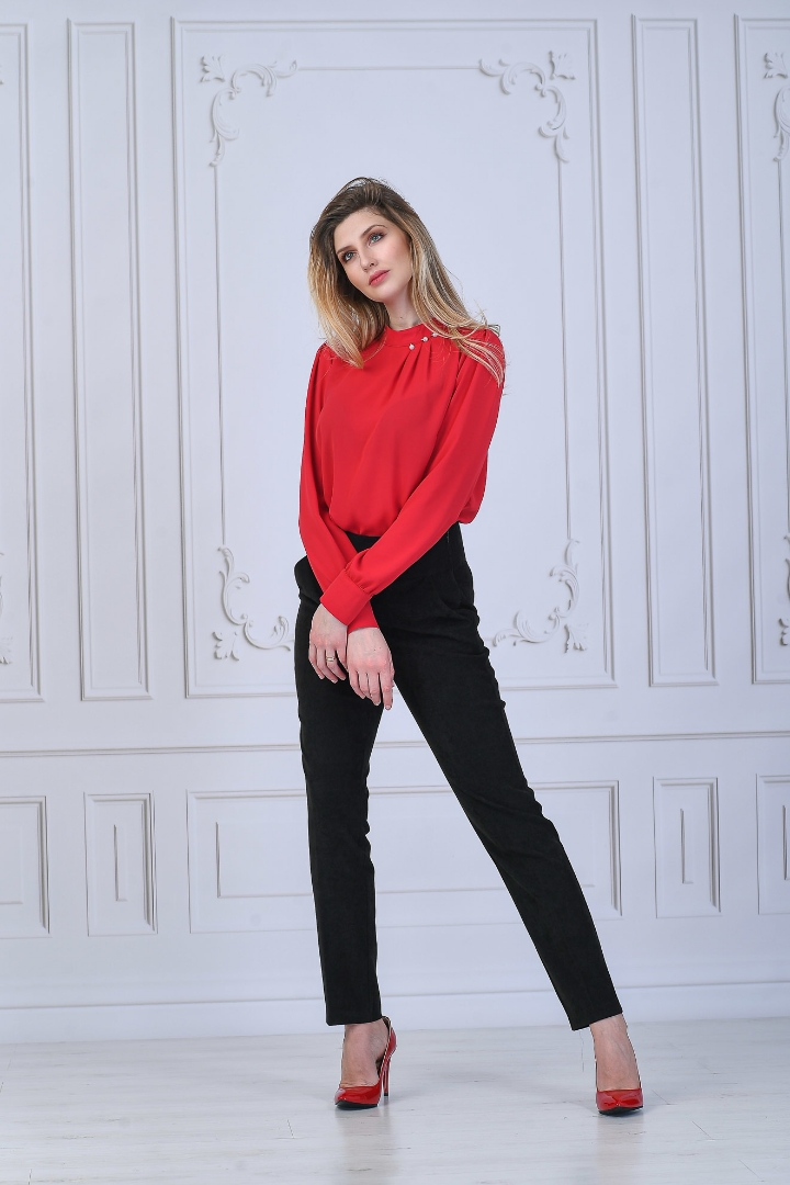 Imagine Bluza Sally din voal roșu