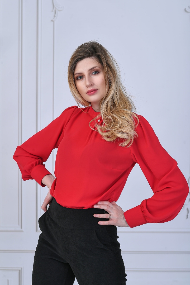 Imagine Bluza Sally din voal roșu