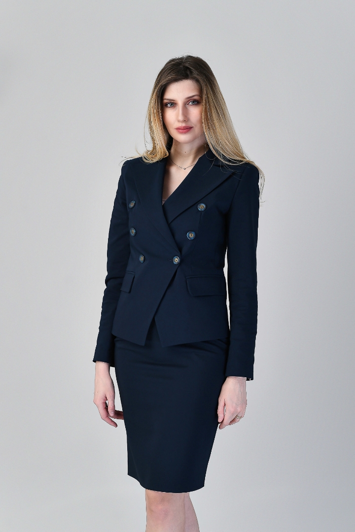 Imagine Fusta Adeline bleumarin cu betelie