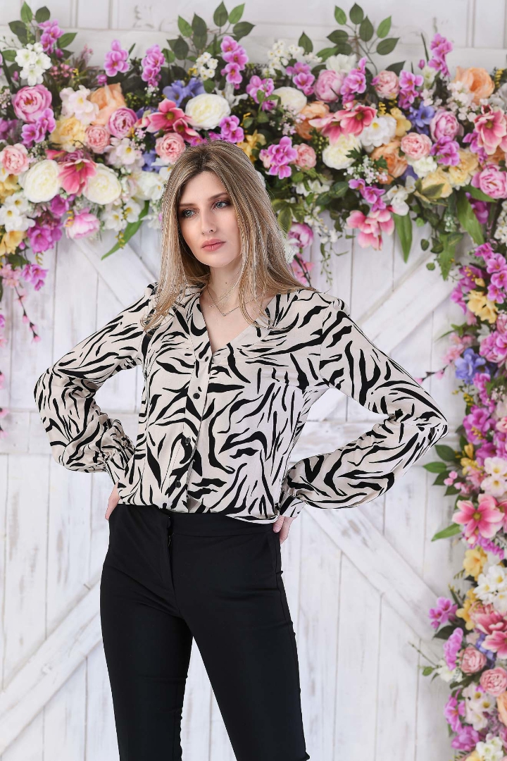 Imagine Bluza Carolina crem cu negru