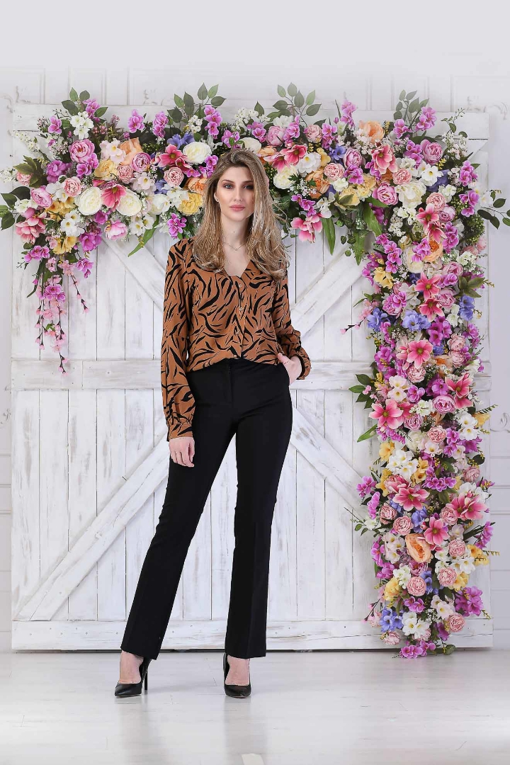 Imagine Bluza Carolina maro cu negru