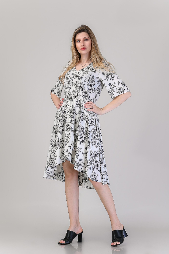 Imagine Rochia Helene Alb cu Imprimeu Floral