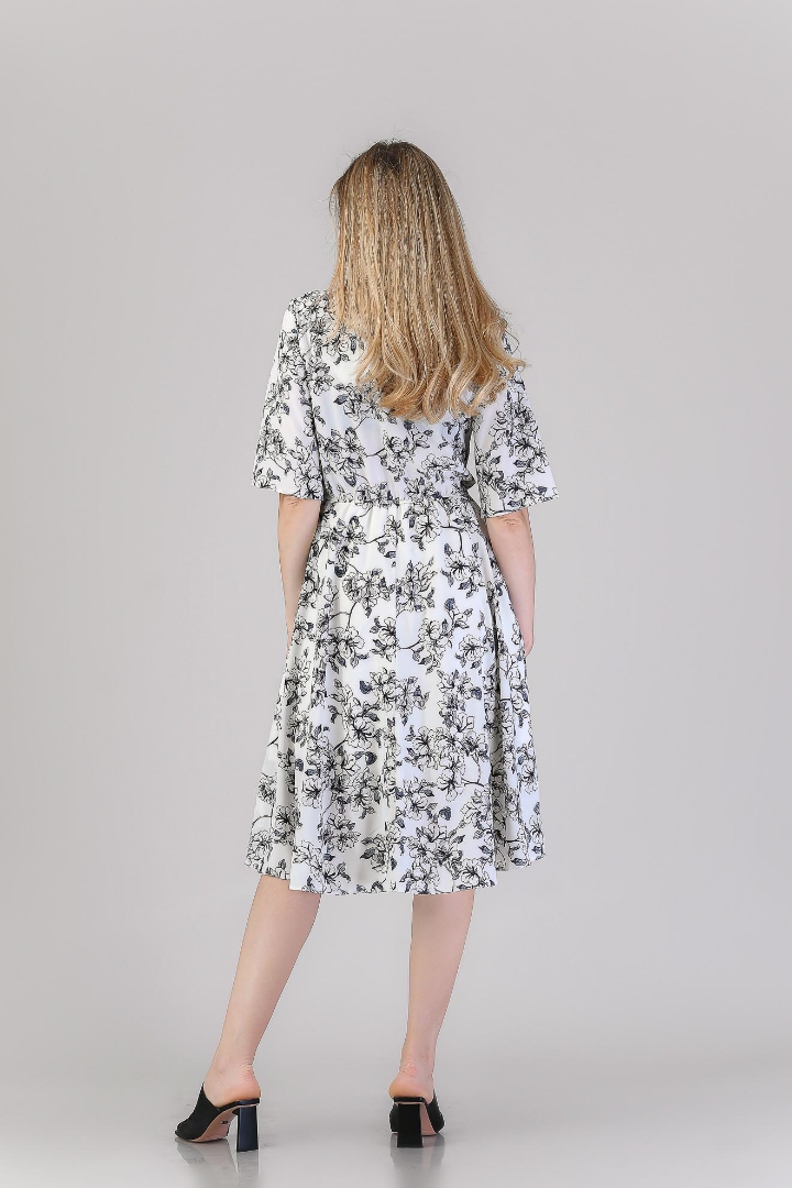 Imagine Rochia Helene Alb cu Imprimeu Floral