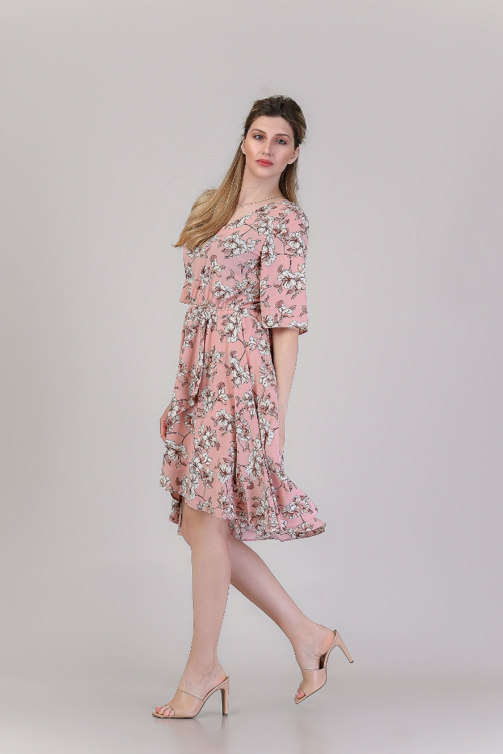 Imagine Rochia Helene Roz cu Imprimeu Floral