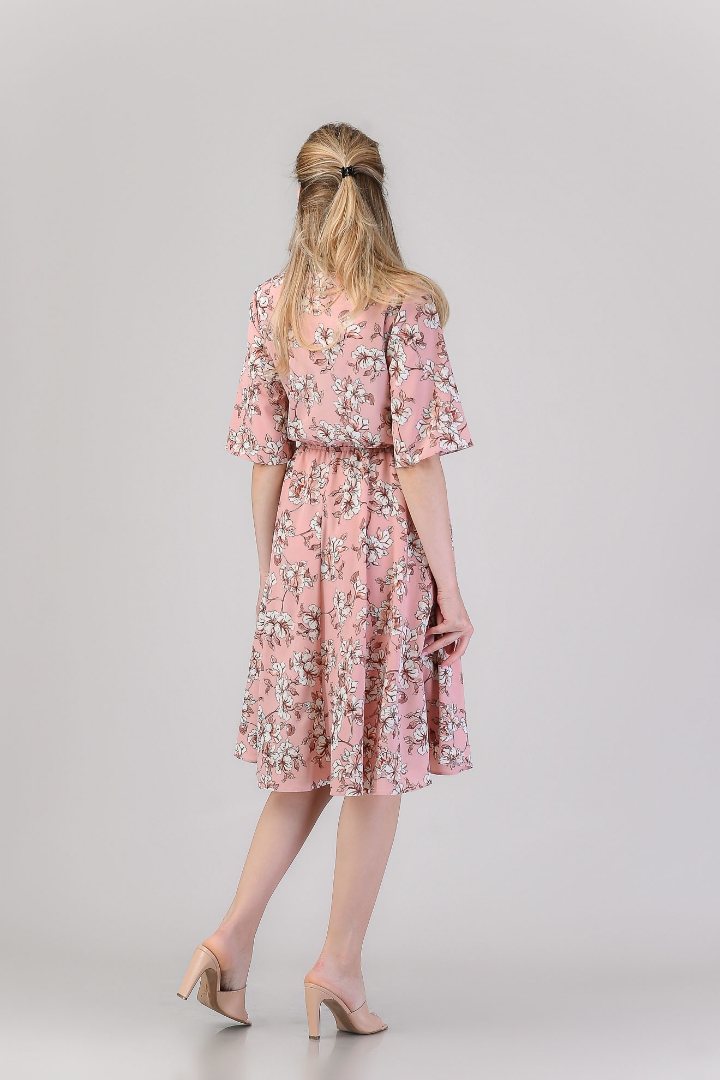 Imagine Rochia Helene Roz cu Imprimeu Floral