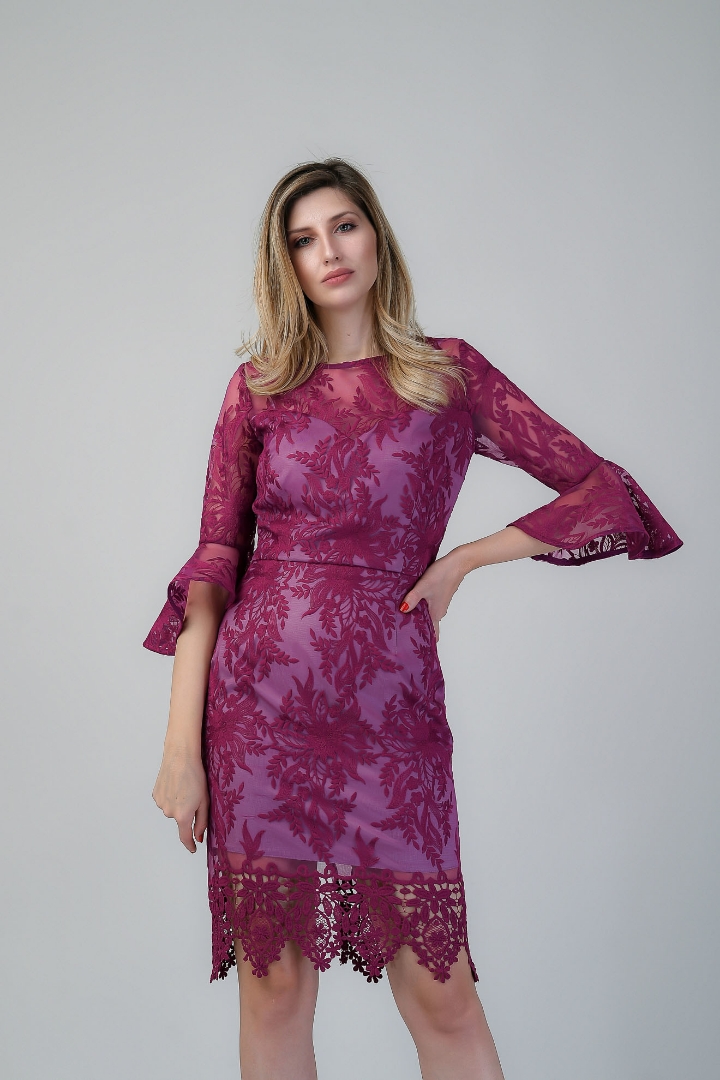 Imagine Rochia Edith din Dantela Mov