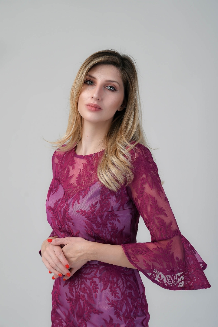 Imagine Rochia Edith din Dantela Mov