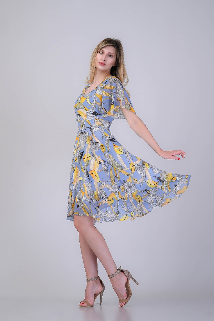 Imagine Rochia Flory Bleu cu Imprimeu Floral