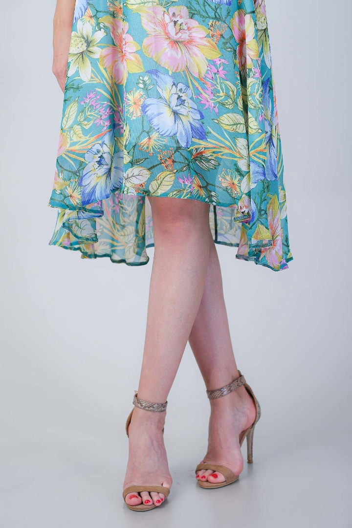 Imagine Rochia Flory Verde cu Imprimeu Floral