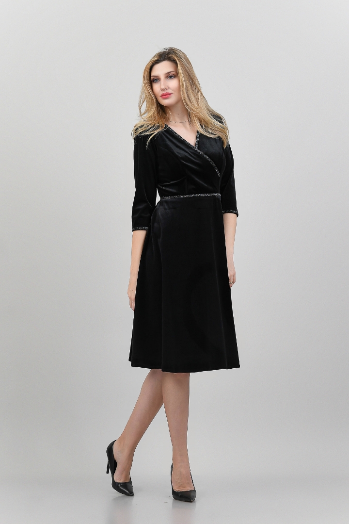 Imagine Rochia Rhona din catifea Neagră