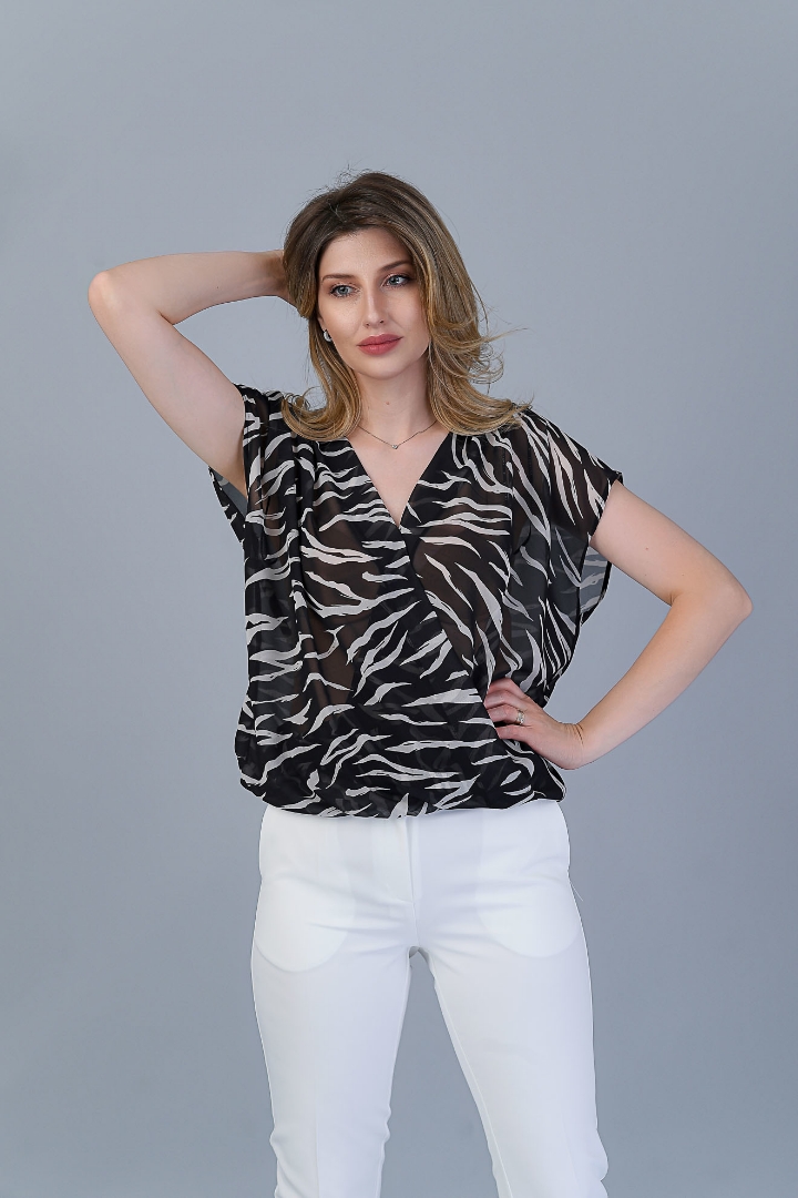 Imagine Bluza Tania cu imprimeu Alb Negru