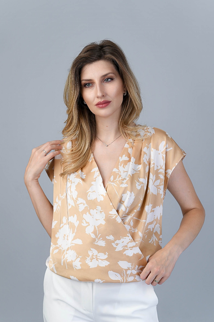 Imagine Bluza Tania cu Imprimeu Bej