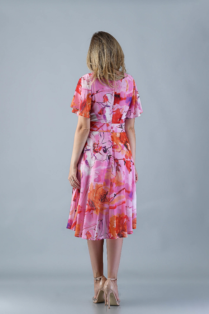 Imagine Rochia Flory Imprimeu Roz