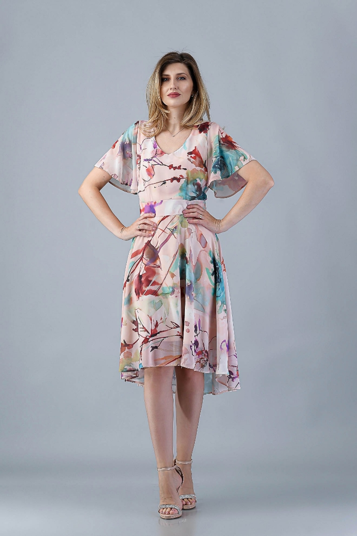 Imagine Rochia Flory Imprimeu Turcoaz