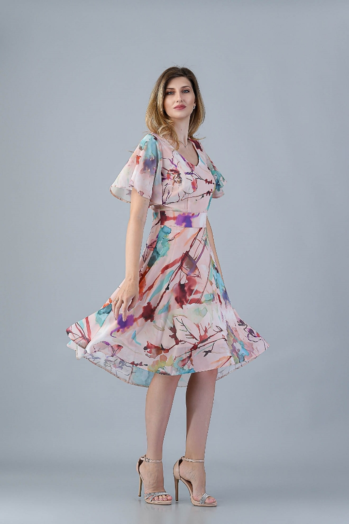 Imagine Rochia Flory Imprimeu Turcoaz