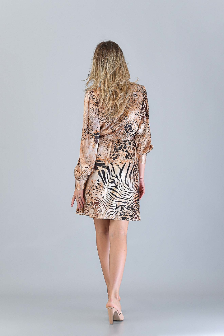 Imagine Rochia Tina cu Imprimeu Bej