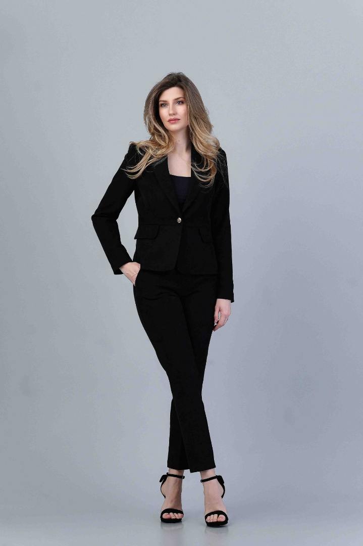 Imagine PANTALON NANCY NEGRU CATIFELAT