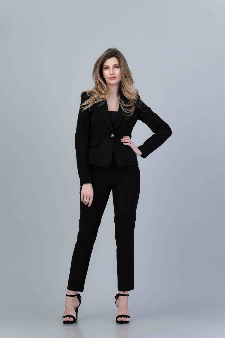 Imagine PANTALON NANCY NEGRU CATIFELAT