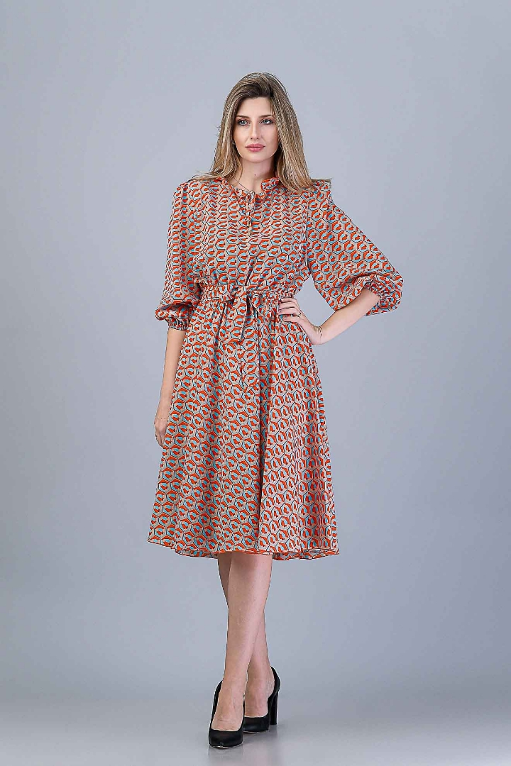 Imagine ROCHIA AMANDA CU IMPRIMEU BLEU/PORTOCALIU