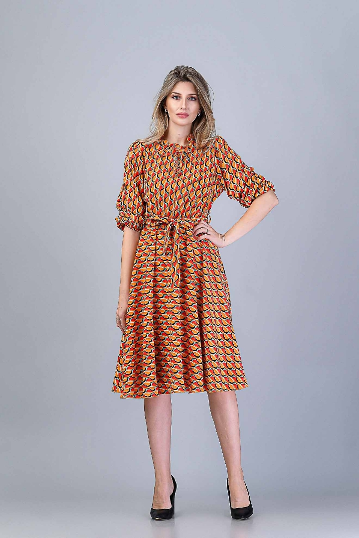 Imagine ROCHIA AMANDA CU IMPRIMEU PORTOCALIU