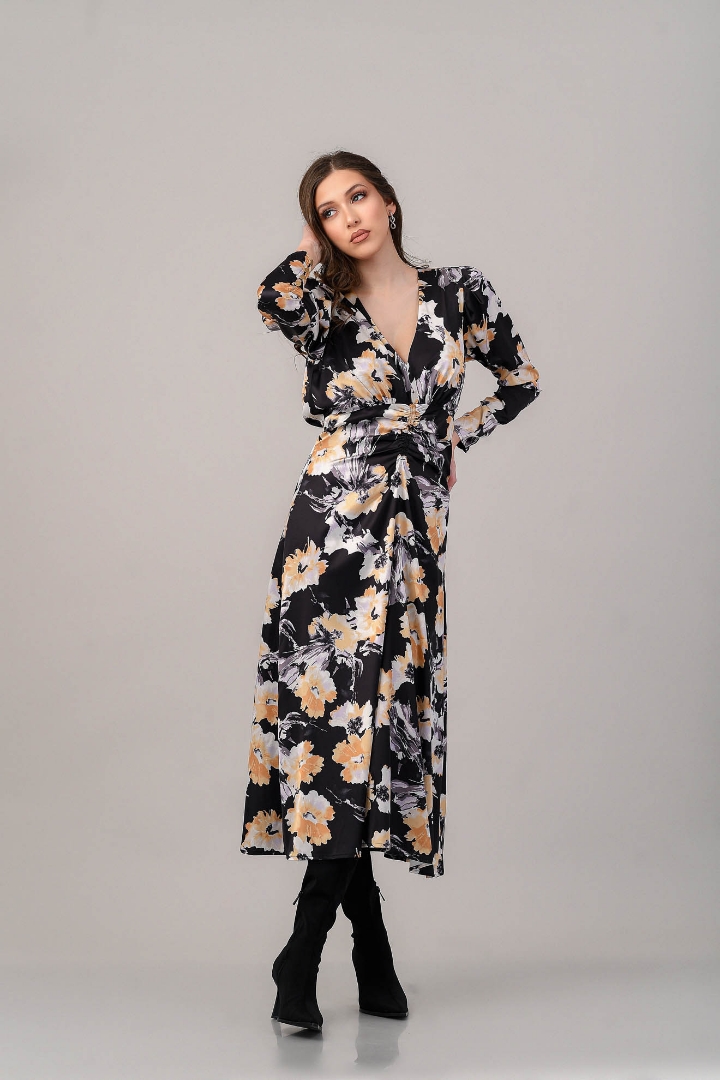 Imagine Rochia Mika cu imprimeu bej