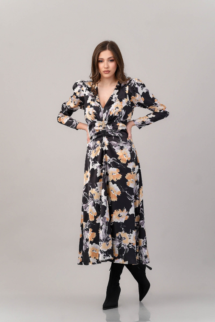 Imagine Rochia Mika cu imprimeu bej