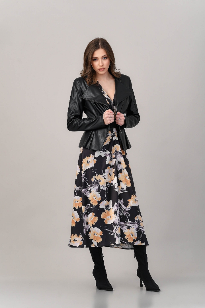 Imagine Rochia Mika cu imprimeu bej