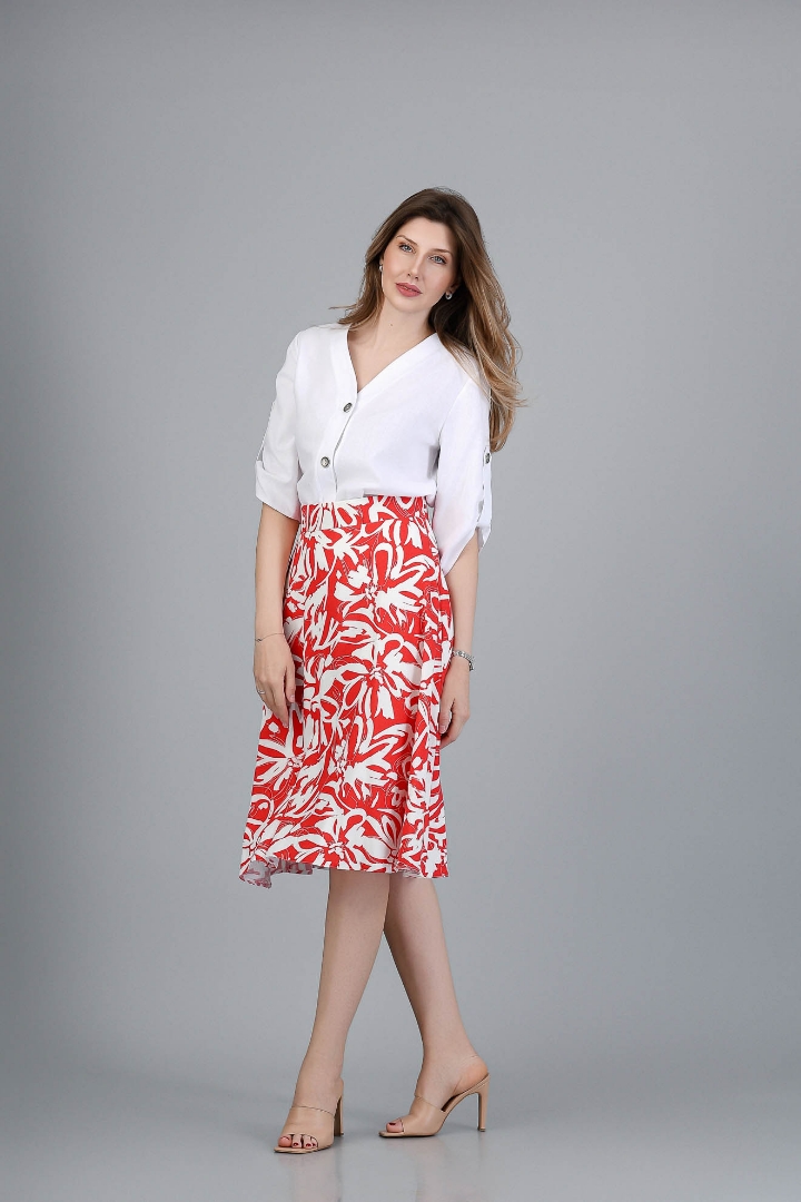 Imagine Fusta Cynthia imprimeu rosu