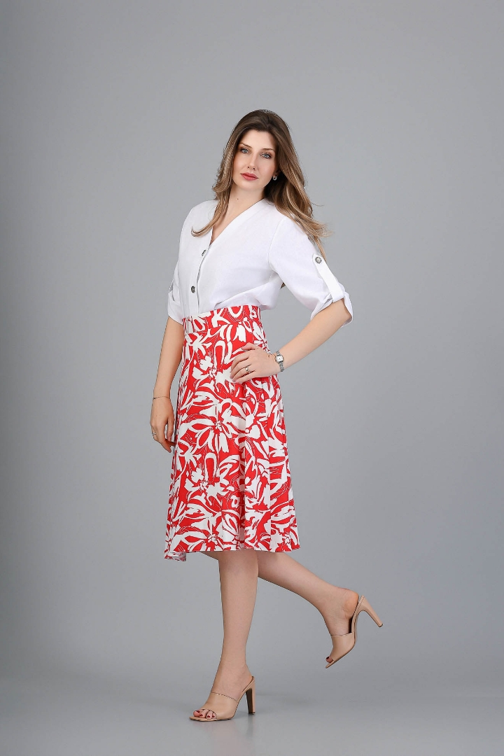 Imagine Fusta Cynthia imprimeu rosu